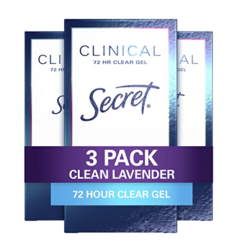 0030772093092 - SECRET CLINICAL STRENGTH CLEAR GEL ANTIPERSPIRANT AND DEODORANT, CLEAN LAVENDER, 1.6 OZ (PACK OF 3)