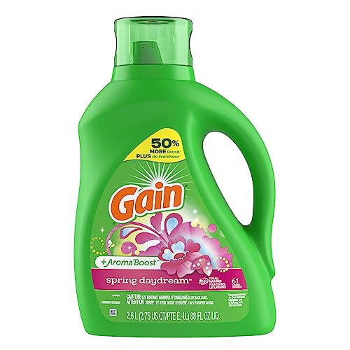 0030772094686 - GAIN + AROMA BOOST LIQUID LAUNDRY DETERGENT, SPRING DAYDREAM SCENT, 61 LOADS, 88 FL OZ, HE COMPATIBLE