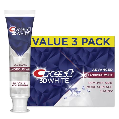 0030772103449 - CREST 3D WHITE ADVANCED GLAMOROUS WHITE TEETH WHITENING TOOTHPASTE, 3.3 OZ, PACK OF 3