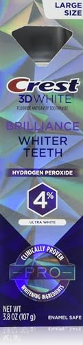 0030772112533 - CREST 3D WHITE BRILLIANCE PRO ULTRA WHITE TEETH WHITENING TOOTHPASTE, 3.8 OZ, ANTICAVITY FLUORIDE TOOTHPASTE, 4% HYDROGEN PEROXIDE, ACTIVE WHITENING PROTECTION
