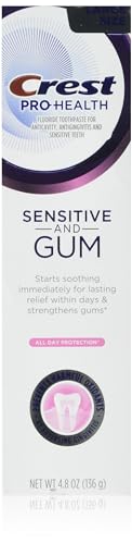 0030772112847 - CREST PRO-HEALTH SENSITIVE AND GUM ALL DAY PROTECTIONTOOTHPASTE 4.8 OZ- ANTICAVITY, ANTIBACTERIAL FLOURIDE TOOTHPASTE, CLINICALLY PROVEN, SENSITIVITY TOOTHPASTE