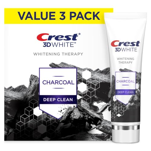 0030772116265 - CREST 3D WHITE WHITENING THERAPY CHARCOAL DEEP CLEAN INVIGORATING MINT TEETH WHITENING TOOTHPASTE, 4.6 OZ PACK OF 3, ANTICAVITY FLUORIDE TOOTHPASTE, GENTLY BRIGHTENS TEETH, STRENGTHENS ENAMEL