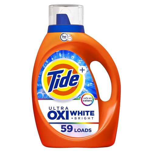0030772119594 - TIDE PLUS ULTRA OXI WHITE AND BRIGHT LIQUID LAUNDRY DETERGENT, 84 FL OZ, 59 LOADS, ADVANCED STAIN REMOVAL AND WHITENING POWER