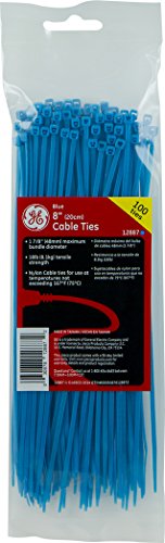 0030878128872 - GE 12887 8 18LB PLASTIC CABLE TIES, 100 PACK (BRIGHT BLUE)