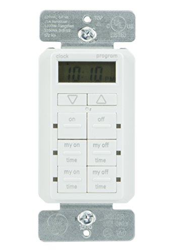 0030878268936 - MYTOUCH SMART IN-WALL DIGITAL TIMER, WHITE, WITH BATTERY BACKUP, FOR LIGHTS, FANS AND MORE, 26893