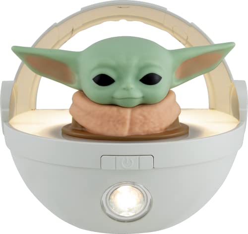 0030878603881 - STAR WARS LED NIGHT LIGHT, BABY YODA FLOATING CARRIER, THE MANDALORIAN, GROGU, COLOR CHANGING, BATTERY OPERATED, NIGHT LIGHT, FLASHLIGHT, PERFECT FOR BEDSIDE, WALL, SHELVES AND MORE, 60388