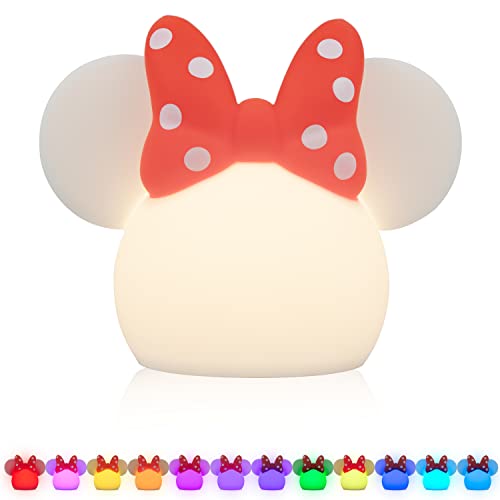 0030878669450 - DISNEY MINNIE MOUSE SQUISH LIGHT, COLOR CHANGING, NIGHT LIGHT FOR KIDS, USB LAMP, BATTERY OPERATED, DIMMABLE, IDEAL FOR BEDROOM, PLAYROOM, LIVING ROOM, AND MORE, 66945