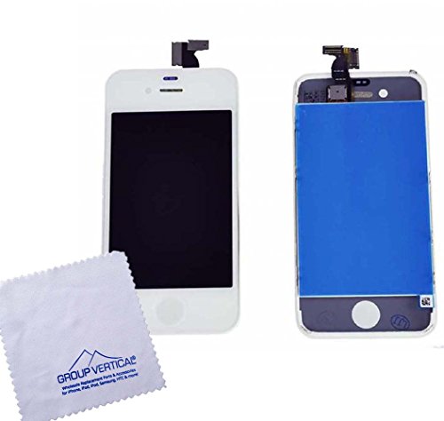 0030915274395 - GROUP VERTICAL® WHITE TOUCH SCREEN DISPLAY DIGITIZER + LCD ASSEMBLY REPLACEMENT FOR APPLE IPHONE 4 GSM SMARTPHONE