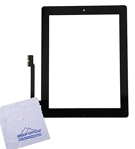 0030915280679 - GROUP VERTICAL® BLACK TOUCH SCREEN DISPLAY DIGITIZER COMPLETE ASSEMBLY + HOME BUTTON MENU FOR APPLE IPAD 3 3RD GENERATION A1416 A1403 A1430