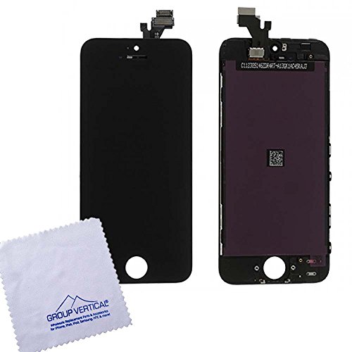 0030915280808 - GROUP VERTICAL LCD DISPLAY SCREEN WITH TOUCH SCREEN DIGITIZER FOR IPHONE 5 - BLACK