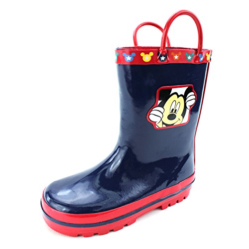 0030915976459 - MICKEY MOUSE KIDS RAIN BOOTS (NAVY/RED WHERE'S MICKEY?, 9/10 M US TODDLER)