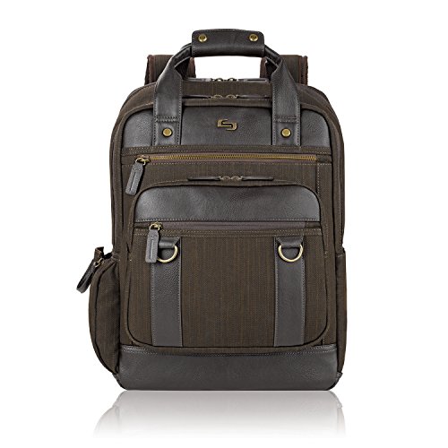 0030918011720 - SOLO SOLO EXECUTIVE BACKPACK WITH PADDED COMPARTMENT FOR LAPTOPS UP TO 15.6-INCHES, BROWN (EXE735-3U2)