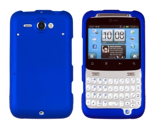 0030955673295 - BLUE MATTE 2-PIECE RUBBERIZED SNAP CASE FOR HTC STATUS (FOR AT&T)