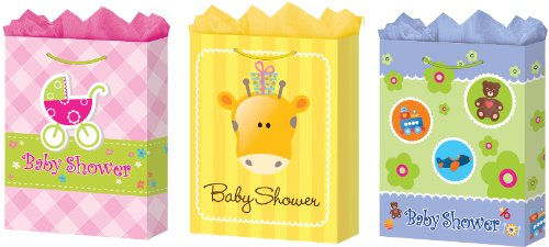 0030968630834 - DDI 1281126 LARGE BABY SHOWER GIFT BAGS - MATTE CASE OF 24