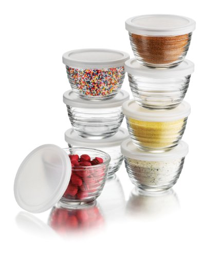 0031009294480 - LIBBEY 6.25-OUNCE SMALL BOWLS WITH PLASTIC LIDS, 16-PIECE SET