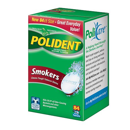 0310158320838 - SMOKERS ANTIBACTERIAL DENTURE CLEANSER BONUS PACK TRIPLE MINT FRESHNESS 84 EA
