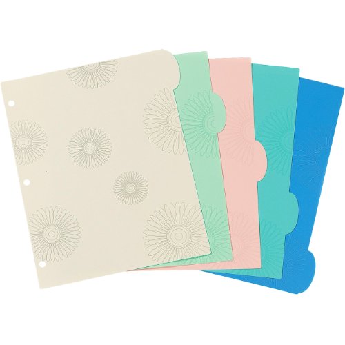 0031111160604 - AVERY STUDIO COLLECTION WRITE-ON PLASTIC DIVIDERS, FLOWERS, 5-TABS, 1 SET
