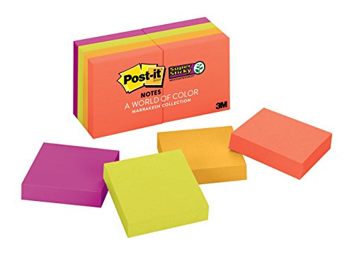 0031111997606 - POST-IT SUPER STICKY NOTES, 2 IN X 2 IN, MARRAKESH COLLECTION, 8 PADS/PACK (622-8SSAN)