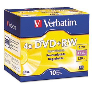 0031112647128 - DVD+RW DISCS, 4.7GB, 4X, W/SLIM JEWEL CASES, PEARL, 10/PACK