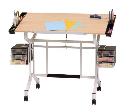 0031113484555 - STUDIO DESIGNS PRO CRAFT STATION IN WHITE WITH MAPLE 13245
