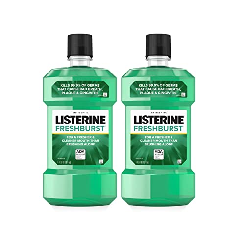0312547352536 - LISTERINE FRESHBURST ANTISEPTIC MOUTHWASH FOR BAD BREATH, KILLS 99% OF GERMS THAT CAUSE BAD BREATH & FIGHT PLAQUE & GINGIVITIS, ADA ACCEPTED MOUTHWASH, SPEARMINT, 1 L, PACK OF 2