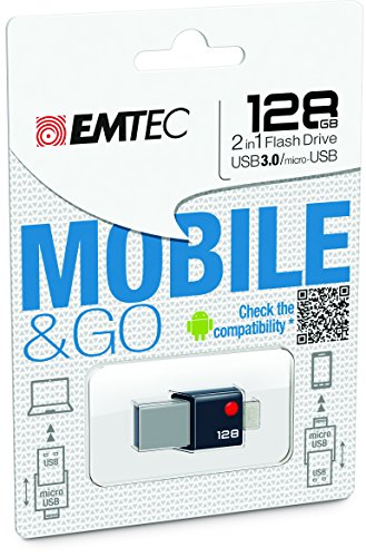 3126170148940 - EMTEC MOBILE & GO 2 IN 1 FLASH DRIVE WITH USB 3.0 & MICRO-USB, 128GB (ECMMD128GT203)
