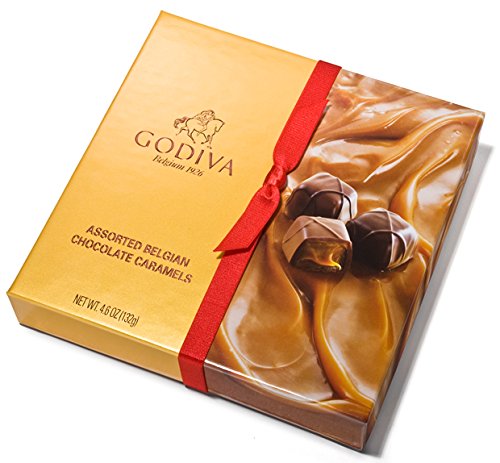0031290098415 - GODIVA CHOCOLATIER TRAYED CHOCOLATE CARAMELS GIFT BOX 4.6OZ