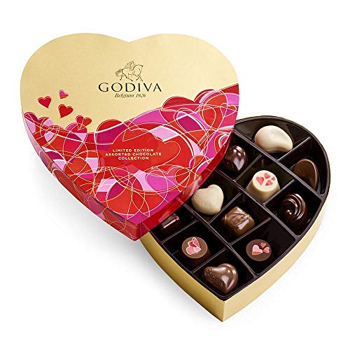 0031290143726 - GODIVA CHOCOLATIER 14PC VALENTINES HEART GIFT BOX, 6 OUNCE