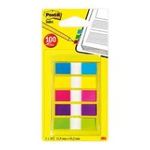 3134375317085 - POST-IT FLAGS WITH ON-THE-GO DISPENSER, ASSORTED BRIGHT COLORS, 1/2-INCH WIDE, 100/DISPENSER, 1-DISPENSER/PACK
