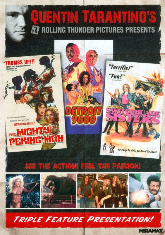 0031398168812 - QUENTIN TARANTINO'S ROLLING THUNDER PICTURES TRIPLE FEATURE (THE MIGHTY PEKING MAN / DETROIT 9000 / SWITCHBLADE SISTERS)
