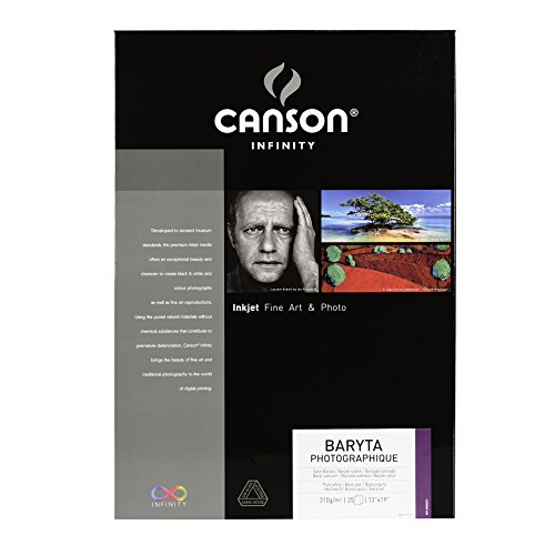 3148950022738 - CANSON 310G INFINITY BARYTA PHOTOGRAPHIQUE ART PAPER, 13 X 19, 25 SHEETS