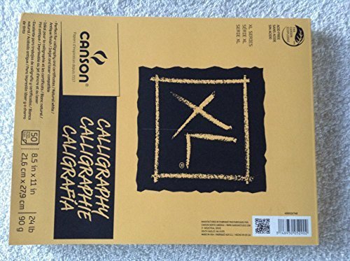 3148950052902 - CANSON CALLIGRAPHY PAPER XL SERIES 8 X 11 NATURAL WHITE AND ANTIQUE FINISH, 50 SHEETS