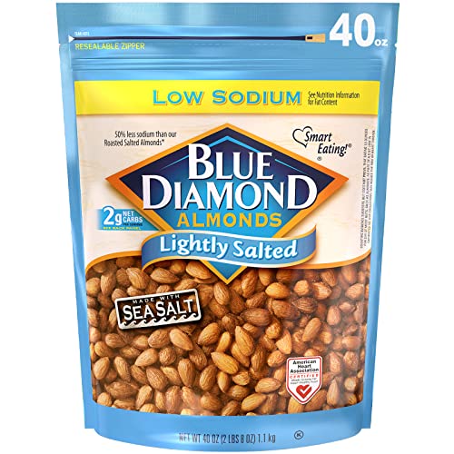 0315054274575 - BLUE DIAMOND ALMONDS LOW SODIUM LIGHTLY SALTED SNACK NUTS, 40 OZ RESEALABLE BAG (PACK OF 1)