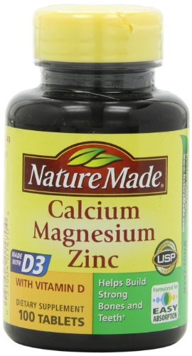 0031604014704 - NATURE MADE CALCIUM, MAGNESIUM, AND ZINC WITH VITAMIN D, WITH D-3 100 TABLETS (PACK OF 3)