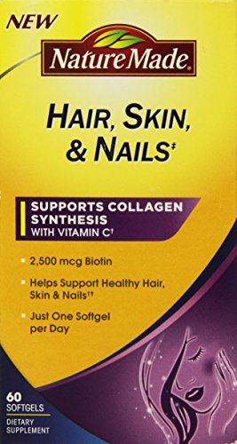 0031604029272 - NATURE MADE HAIR, SKIN, NAILS WITH BIOTIN SOFTGEL, 2500 MCG, 60 COUNT