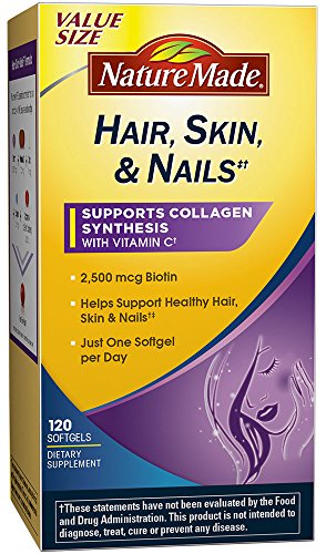0031604042714 - NATURE MADE HAIR, SKIN AND NAILS WITH 2500 MCG BIOTIN SOFTGELS, 120 COUNT