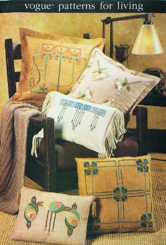 0031664317302 - VOGUE 7292 MISSION STYLE EMBROIDERED PILLOWS SEWING PATTERN CRAFT BLUE LINE TRANSFER