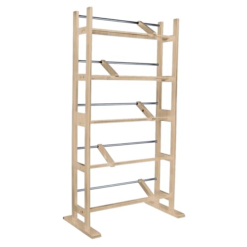0031742363122 - ATLANTIC ELEMENT MEDIA STORAGE RACK (UPDATED)- HOLDS UP TO 230 CDS OR 150 DVDS, CONTEMPORARY WOOD & METAL DESIGN WITH WIDE FEET FOR GREATER STABILITY, MAPLE (UPDATED)