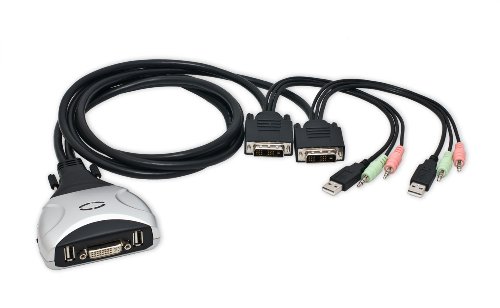 0320127531295 - IOCREST 2 PORT DVI + USB KVM SWITCH WITH AUDIO AND MIC SUPPORT (SY-KVM20075)
