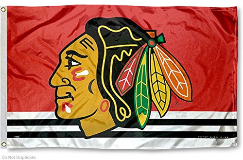 0032085024169 - NHL CHICAGO BLACKHAWKS 02416115 DELUXE FLAG, 3' X 5'