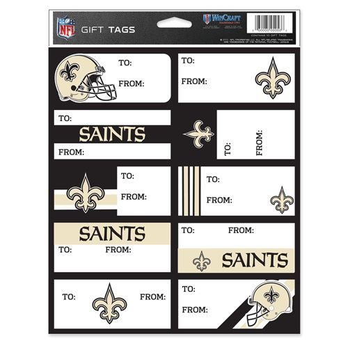 0032085346971 - NFL NEW ORLEANS SAINTS GIFT TAG SHEET OF 10