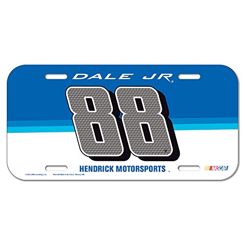 0032085412621 - DALE EARNHARDT JR. OFFICIAL NASCAR 6 INCH X 12 INCH PLASTIC LICENSE PLATE BY WINCRAFT 412621