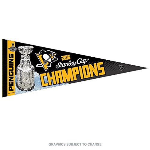 0032085646866 - PITTSBURGH PENGUINS CHAMPIONS OFFICIAL NHL 2016 STANLEY CUP WALL PENNANT PREMIUM CHAMPS WINCRAFT 646866