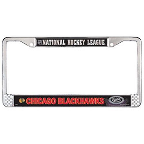 0032085736659 - NHL CHICAGO BLACKHAWKS METAL LICENSE PLATE FRAME