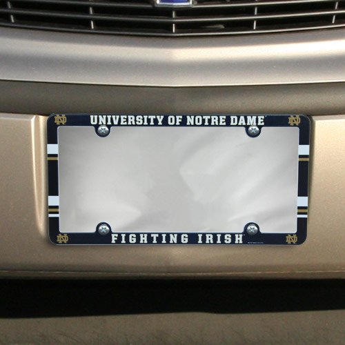 0032085890702 - NCAA NOTRE DAME LICENSE PLATE WITH FULL COLOR FRAME