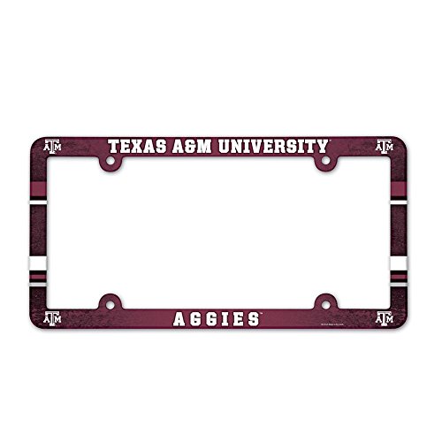 0032085900708 - TEXAS A&M AGGIES OFFICIAL NCAA 12 INCH X 6 INCH PLASTIC LICENSE PLATE FRAME BY WINCRAFT 900708