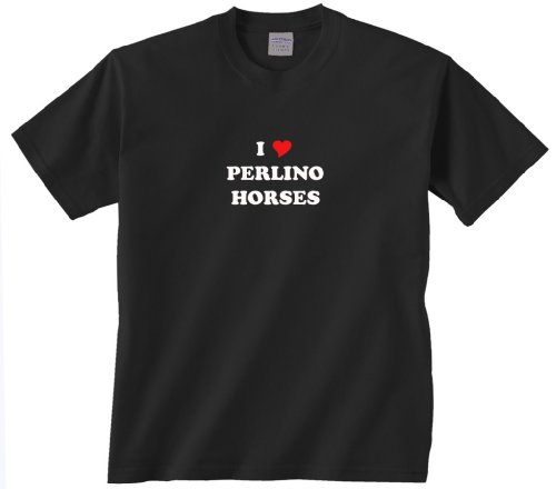 0032190923555 - GILDAN I LOVE PERLINO HORSES T-SHIRT BLACK XXX-LARGE