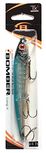0032256221021 - BOMBER SUSPENDING PRO LONG A FISHING LURE (BLUE FLASH, 4 5/8-INCH)