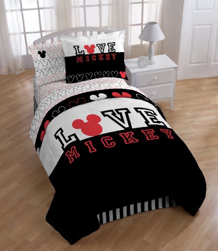 0032281222802 - DISNEY MICKEY MOUSE LOVE COMFORTER WITH SHAM SET, TWIN