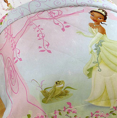 0032281229955 - DISNEY THE PRINCESS & THE FROG MICROFIBER COMFORTER ~ TIANA WITH FROG BY TREE